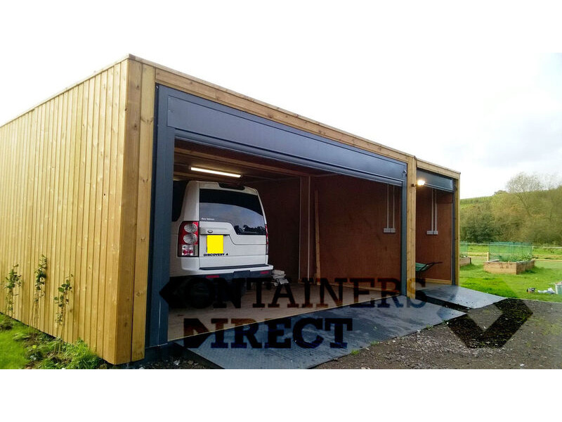 Shipping Container Conversions Cladded garage unit 24ft x 20ft click to zoom image