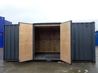 Shipping Container Conversions 15ft + 2 x 20ft side doors, ply lined