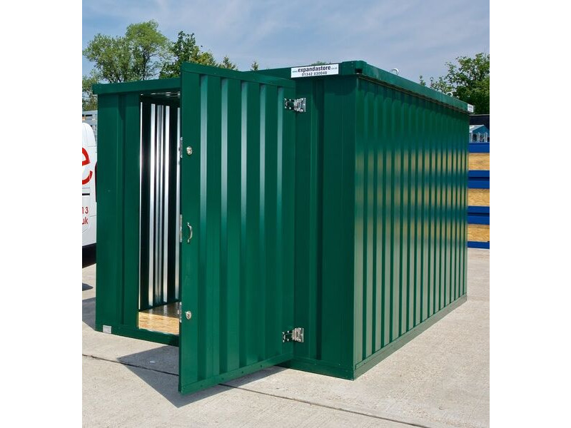 Flat Pack Shipping Containers 3m self assembly green click to zoom image