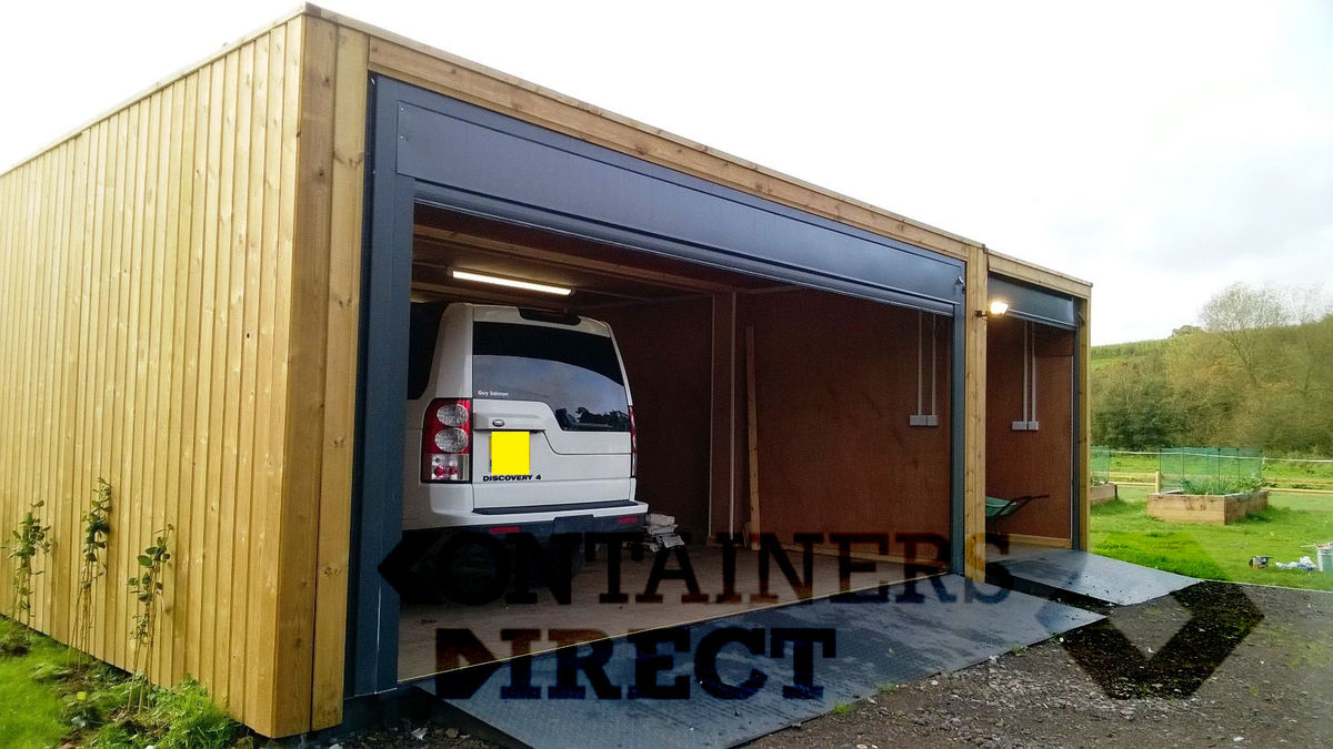  Shipping  Container  Conversions Cladded garage  unit 24ft x 