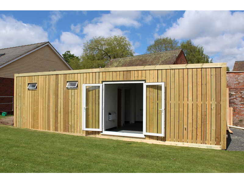 Shipping Container Conversions 20ft x 32ft swimming pool changing rooms click to zoom image