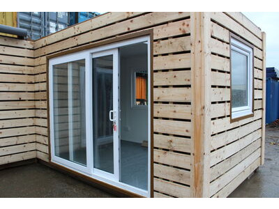 Shipping Container Conversions 3 x 20ft joined up store, workshop and kitchen click to zoom image