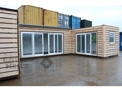 Shipping Container Conversions 3 x 20ft joined up store, workshop and kitchen click to zoom image