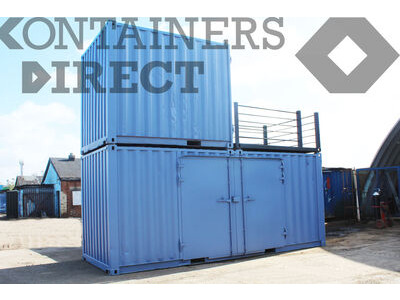 Shipping Container Conversions 20ft + 10ft stacked container testing facility click to zoom image