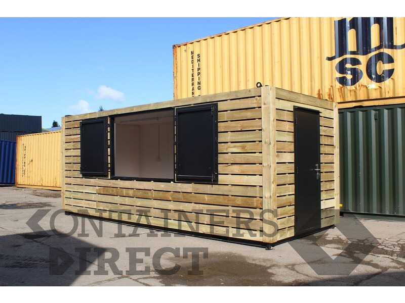 Shipping Container Conversions 20ft cladded school servery click to zoom image