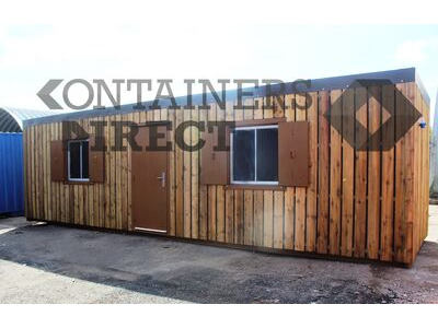 Shipping Container Conversions 30ft cladded office with sloping roof