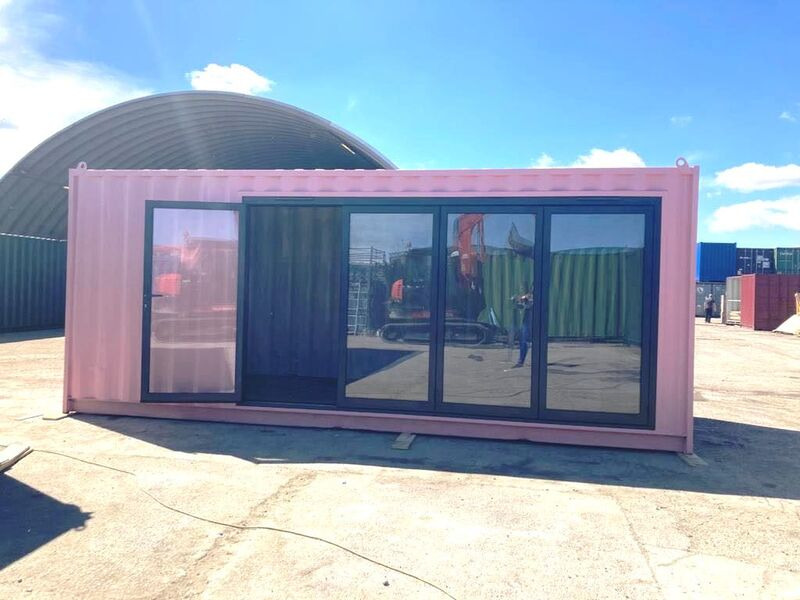 Shipping Container Conversions 20ft pink garden room click to zoom image