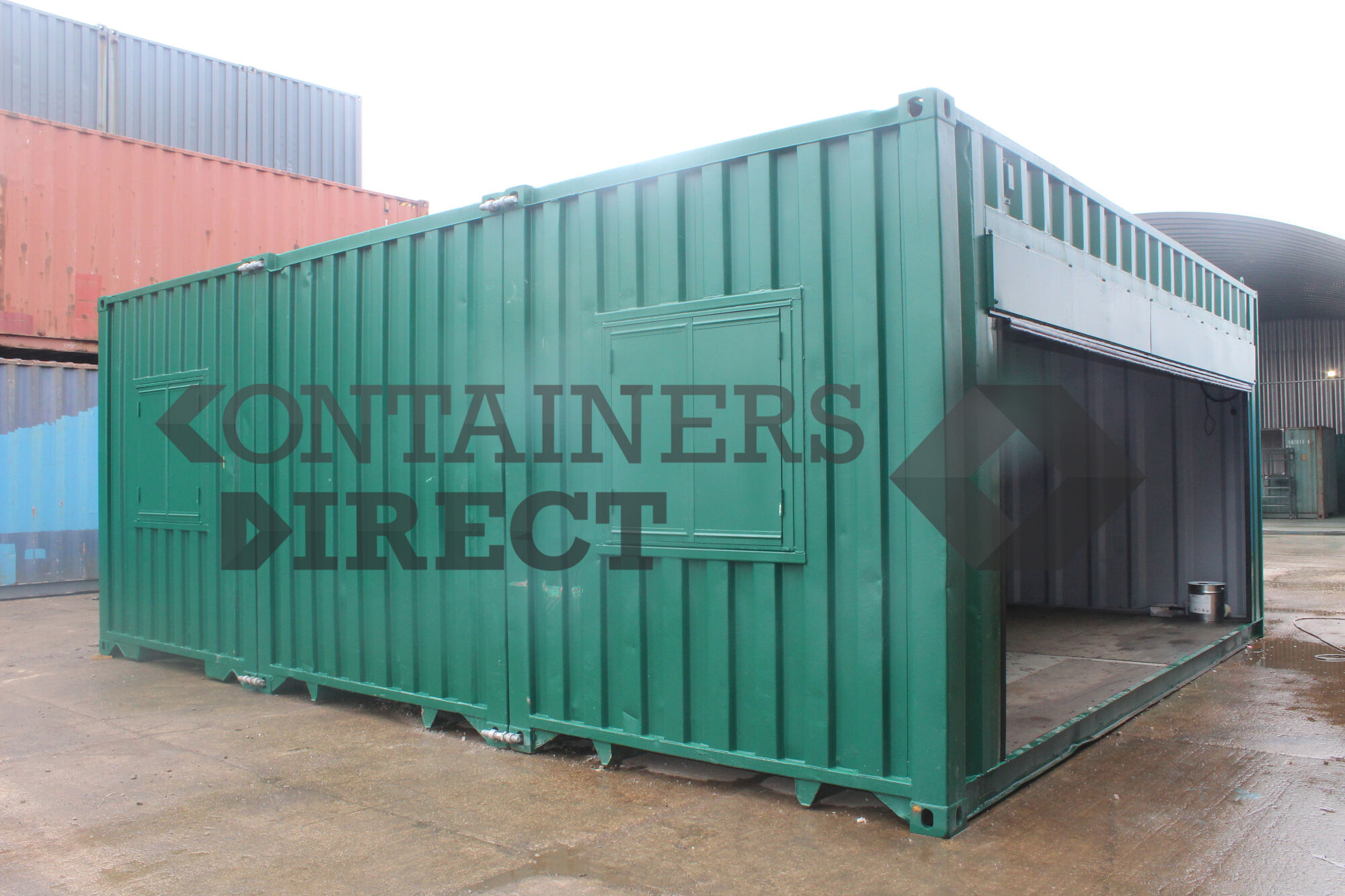 Shipping Container Conversions 24ft x 20ft garage CS74638, Case Studies, Garages