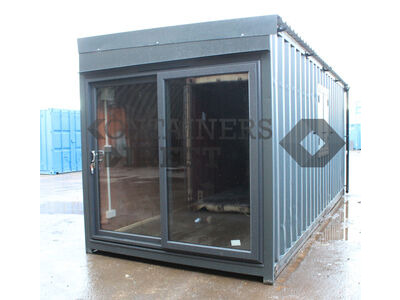 Shipping Container Conversions 20ft office with sliding doors