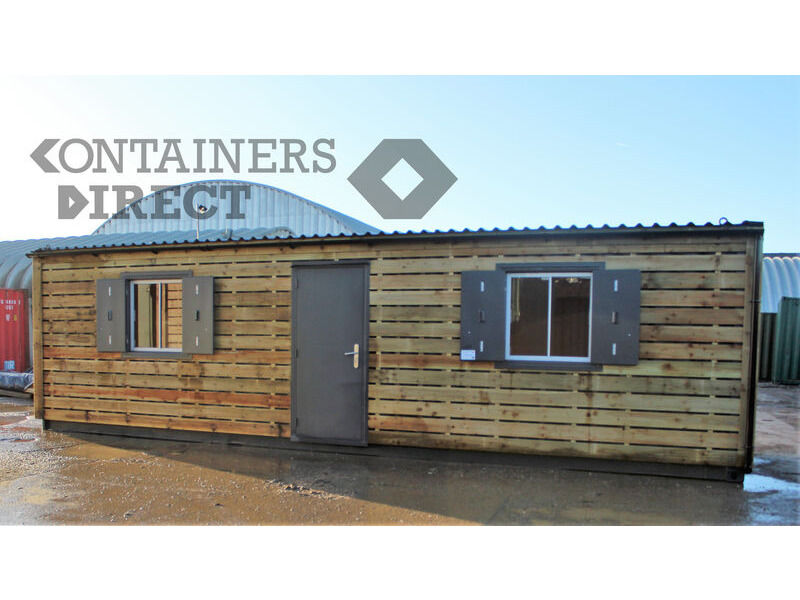 Shipping Container Conversions 30ft ModiBox with cladding and sloping roof click to zoom image