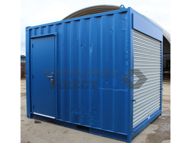 Shipping Container Conversions 10ft storage box - roller shutter and personnel door click to zoom image