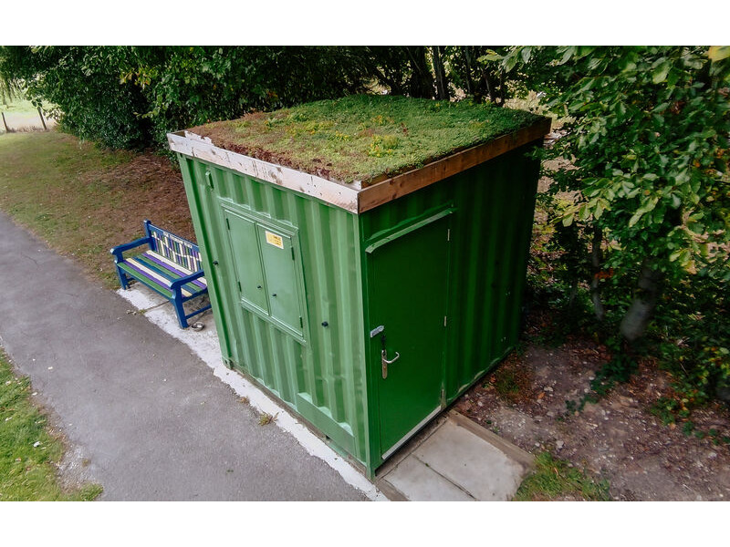 Shipping Container Conversions 8ft community garden container with living roof click to zoom image