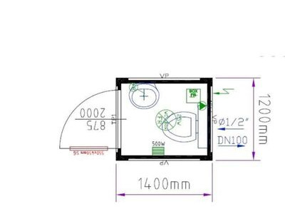 TOILET CABINS 5ft toilet cabin CTX05 click to zoom image