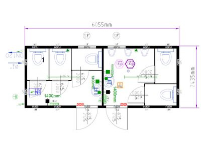 TOILET CABINS 20ft toilet cabin CTX2032 click to zoom image