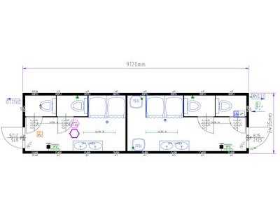 TOILET CABINS 30ft toilet cabin CTX30S with shower block click to zoom image