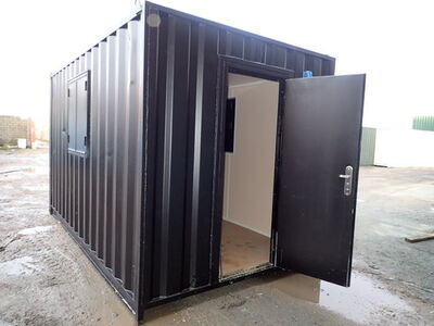 Shipping Container Conversions 14ft with personnel door and windows - melamine lined
