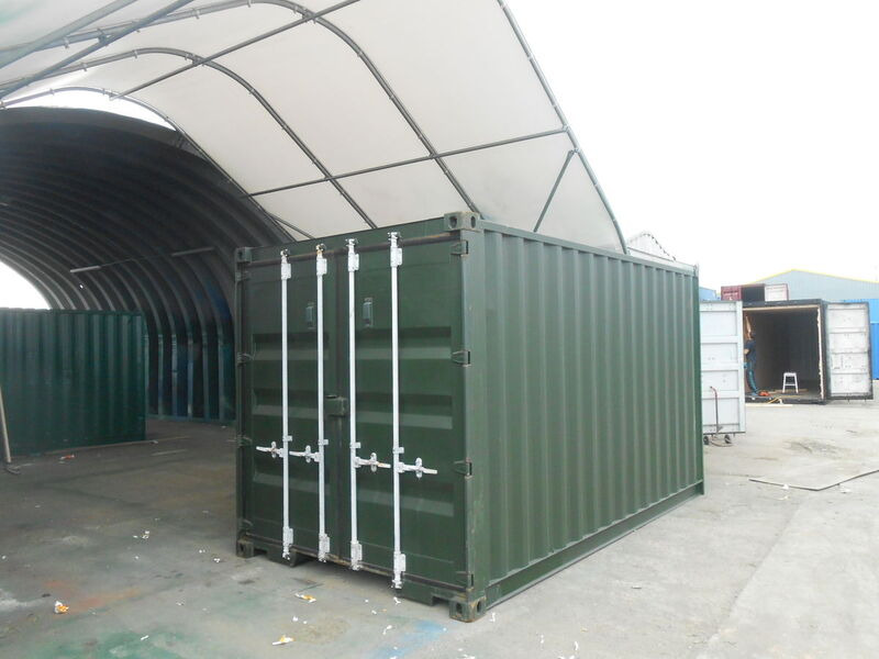 SHIPPING CONTAINERS 15ft Original Doors Green CO150002 click to zoom image