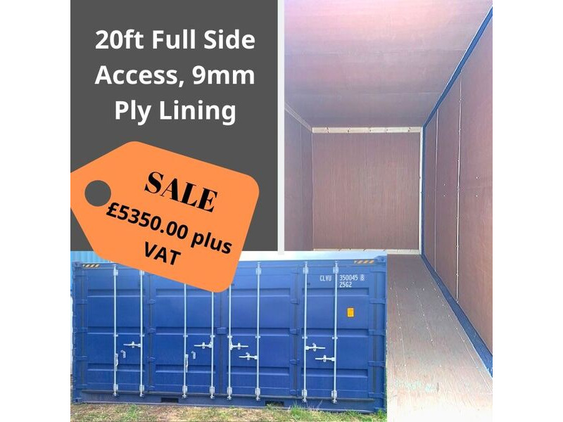 SHIPPING CONTAINERS 20ft Full Side Access, Ply Lined HL28 click to zoom image