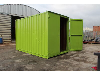 SHIPPING CONTAINERS 14ft Used S1 Doors Green - OFF37522