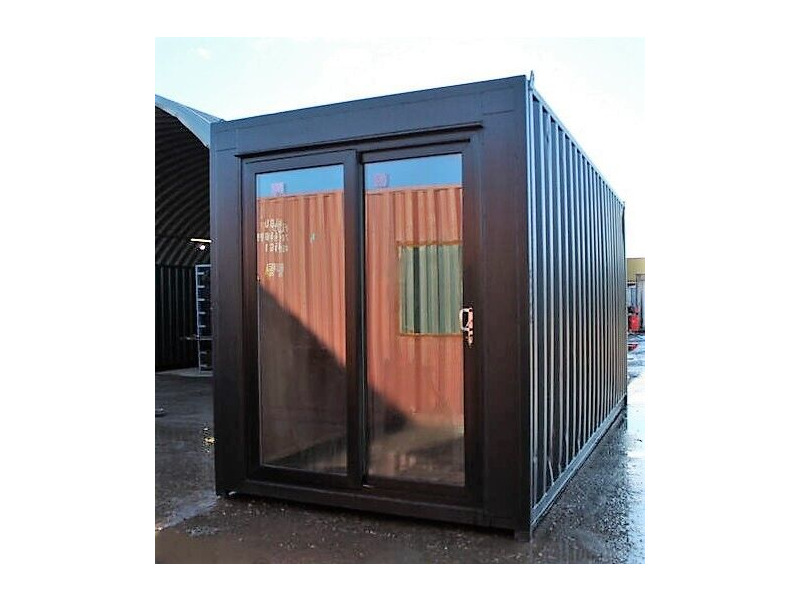 SHIPPING CONTAINERS 20ft Used HC Patio Doors, Ply Lined, Black