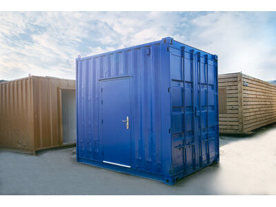 SHIPPING CONTAINERS Used 10ft Ply Lined Container with Personnel Door - OFF133078 click to zoom image