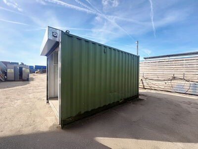 SHIPPING CONTAINERS Used 15ft Container with Personnel Door and Electric Roller Shutter Door - OFF46158 click to zoom image