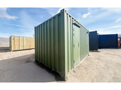 SHIPPING CONTAINERS Used 15ft Container with Personnel Door and Electric Roller Shutter Door - OFF46158 click to zoom image