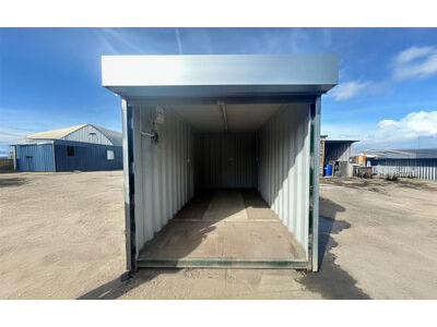 SHIPPING CONTAINERS Used 15ft Container with Personnel Door and Electric Roller Shutter Door - OFF46158 click to zoom image