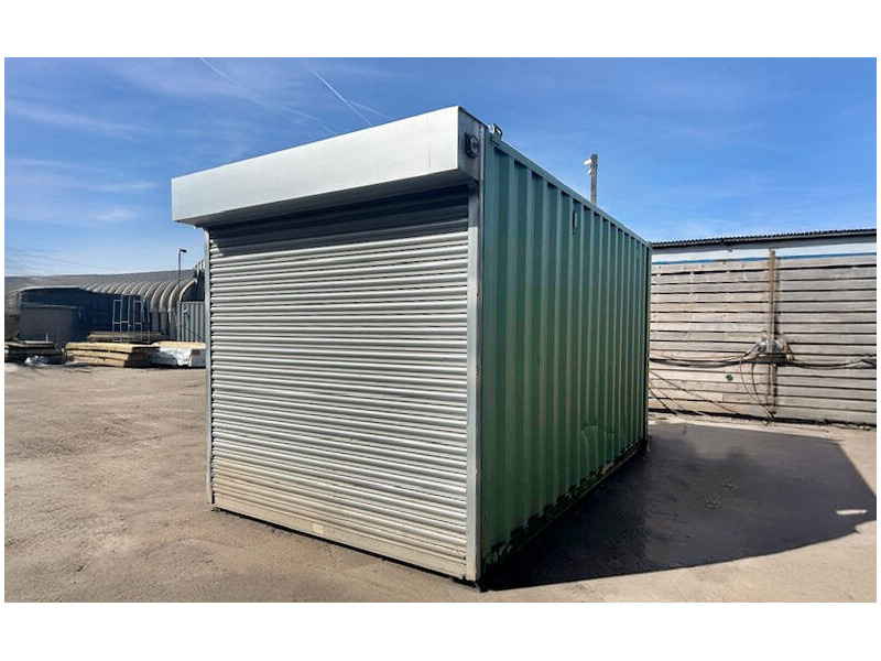 SHIPPING CONTAINERS Used 15ft Container with Personnel Door and Electric Roller Shutter Door - OFF46158 click to zoom image