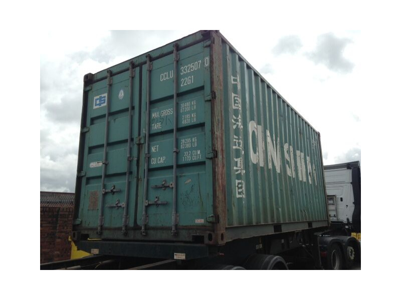 SHIPPING CONTAINERS Green 20ft FG Original Doors click to zoom image