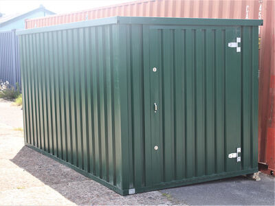 Flat Pack Shipping Containers 4m green ex-demo unit OFF29626