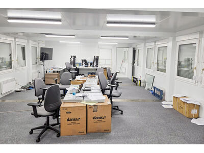 Flat Pack Shipping Containers 20ft x 56ft open plan welfare office click to zoom image
