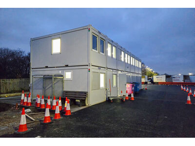 Flat Pack Shipping Containers 20ft x 56ft open plan welfare office