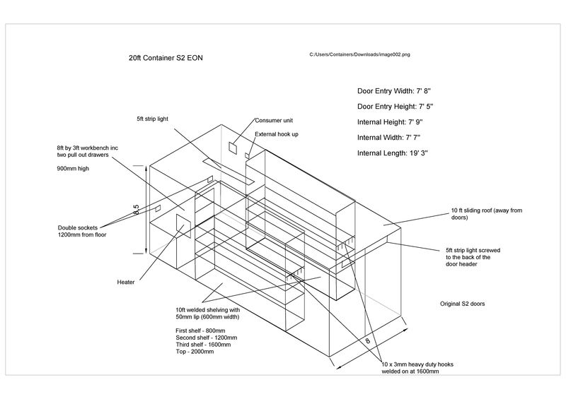 Shipping Container Conversions 20ft Sliding roof CS23516 | | Case ...