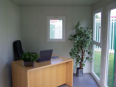 office flat pack 3m 10ft offices assembly self site containers glazed fully interior direct space inside garden shippingcontainersuk tp structures