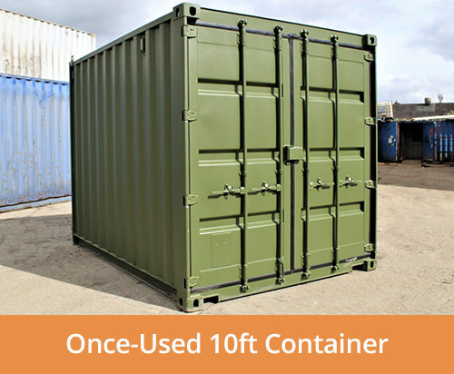 10ft once-used shipping container