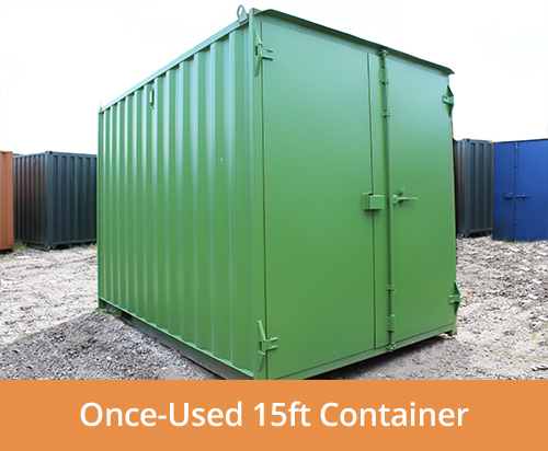 15ft once-used shipping container