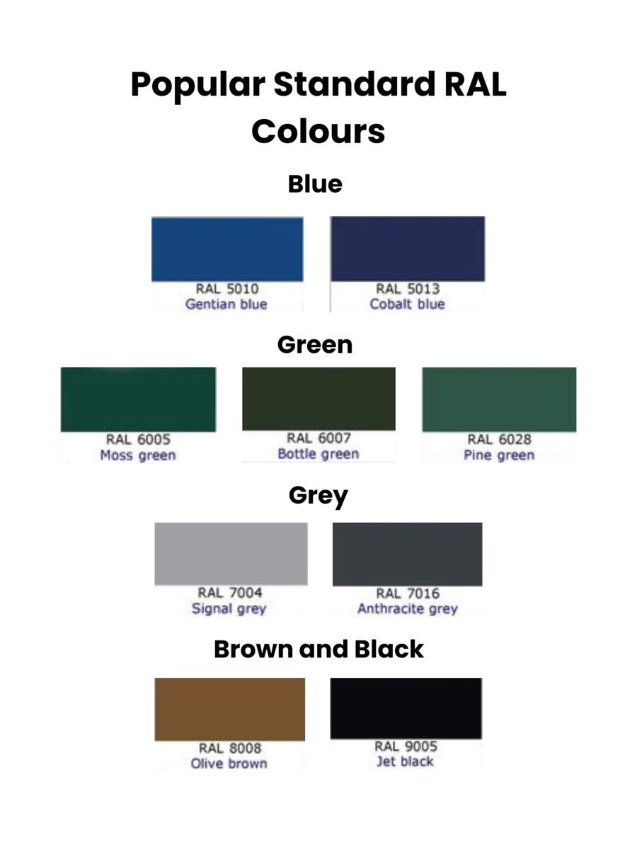 Popular RAL Colours