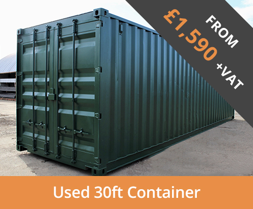 Used 30ft storage container - large format steel store