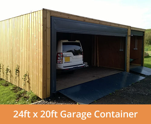 24ft wide shipping container garage